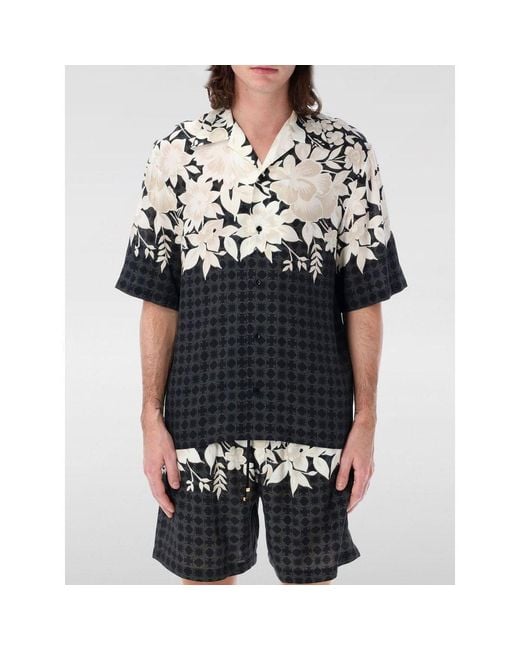 Amiri Black Silk Pattern Shirt for men