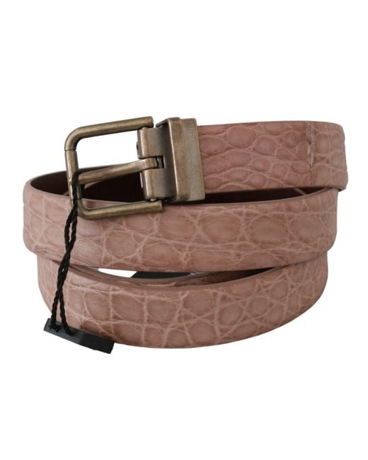 Dolce & Gabbana Black Exotic Skin Buckle Leather Belt for men