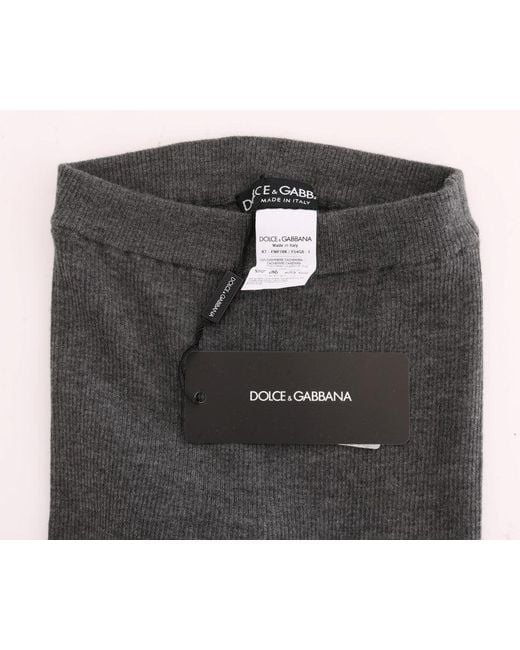 Dolce & Gabbana Black Chic High Waist Cashmere Tights Pants
