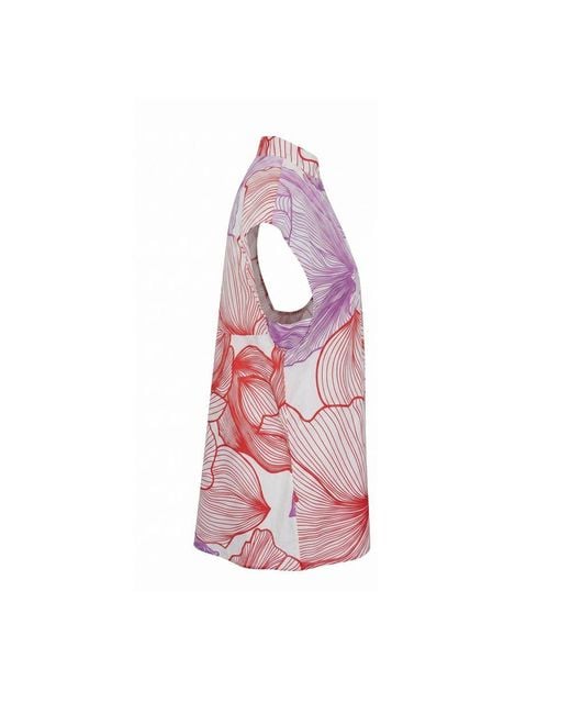 Malo Pink Red Cotton Shirt
