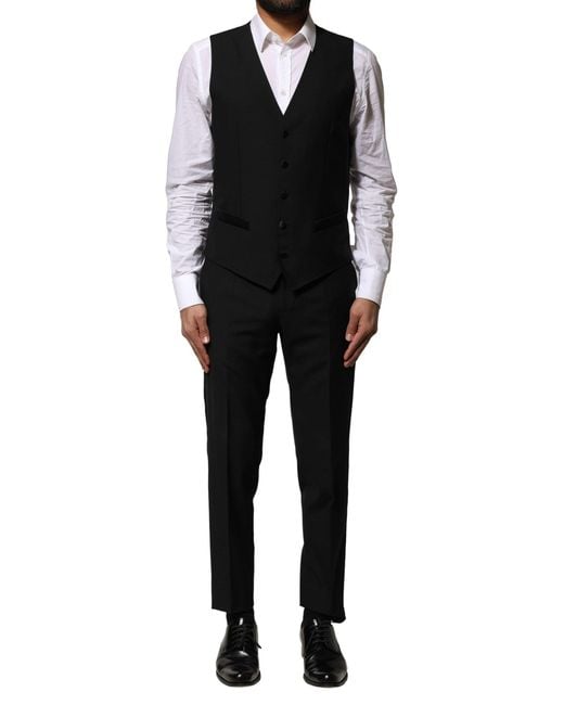 Dolce & Gabbana Black Martini Fit 3-piece Tuxedo Suit for men