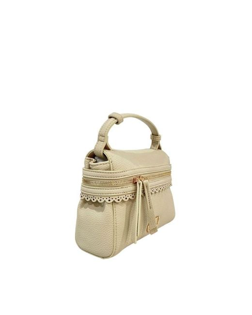 Twinset Metallic Beige Pu Handbag
