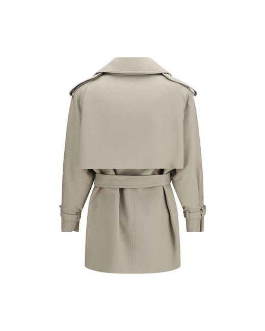 Max Mara Gray Beige Cotton Trench Coat