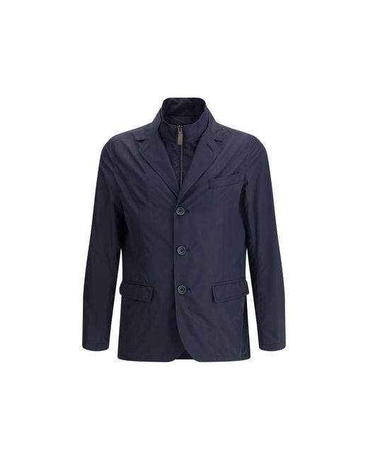 Herno Blue Byron Waterproof Blazer for men
