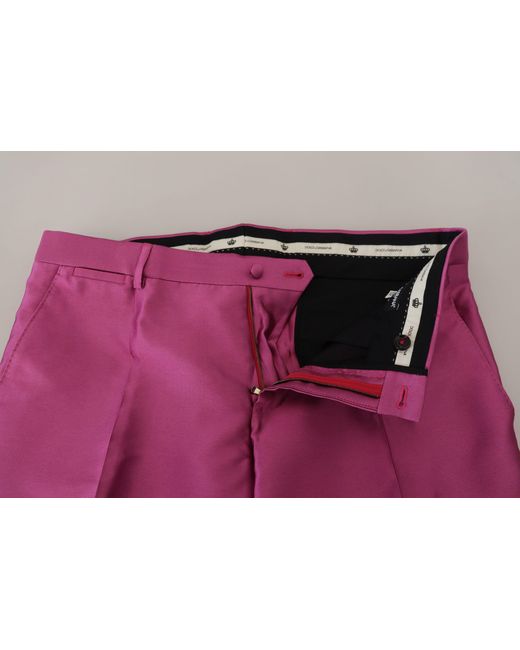 Dolce & Gabbana Red Elegant Slim Fit Formal Dress Pants for men
