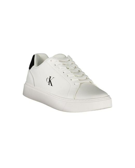Calvin Klein White Low Top Logo Sneakers for men