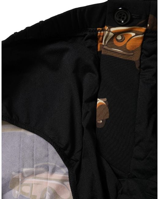 Dolce & Gabbana Black Car Print Swim Trunk Beachwear Swimwear for men