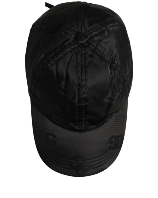 Dolce & Gabbana Men Black Dg Monogram Baseball Capello Hat for men