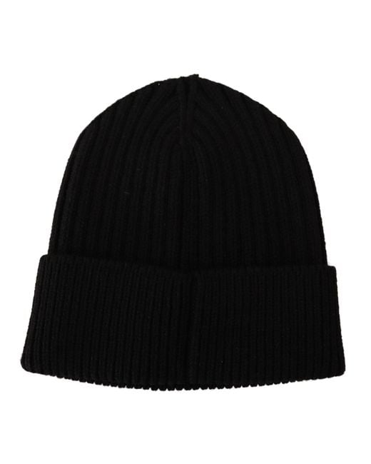 Dolce & Gabbana Black Wool Knit Winter Hat