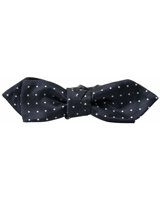 Dolce & Gabbana Black Polka Dot Silk Neck Bow Tie for men
