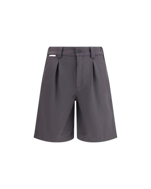 GR10K Gray Cotton Bermuda Shorts for men