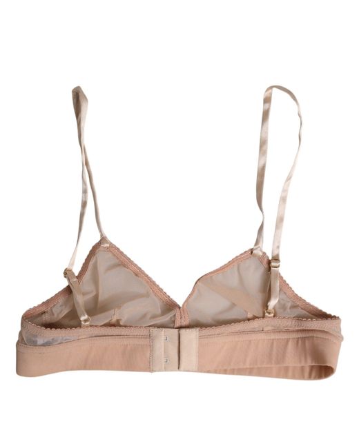 Dolce & Gabbana Multicolor Powder Pink Nylon Dg Logo Non Wire Bra Underwear