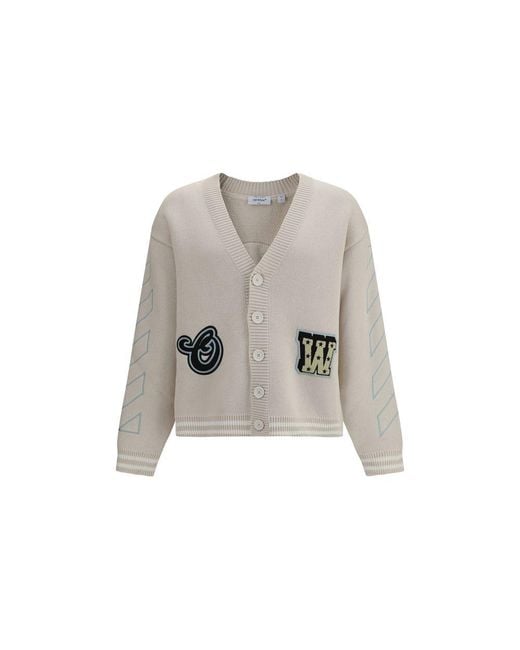 Off-White c/o Virgil Abloh Gray Beige Cotton Cardigan - L for men