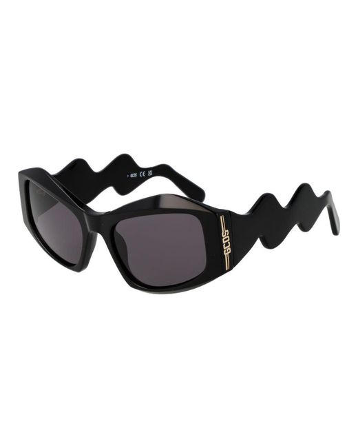 Gcds Black Acetate Sunglasses