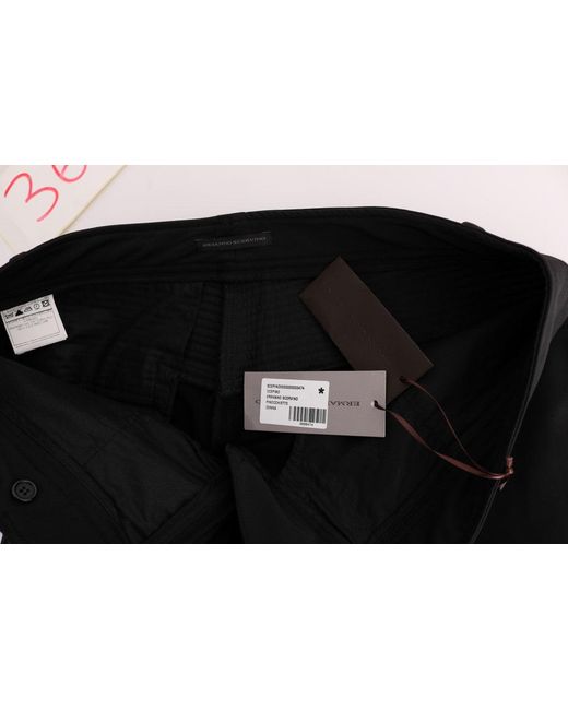 Ermanno Scervino Black Sleek Cotton Slim Fit Pants