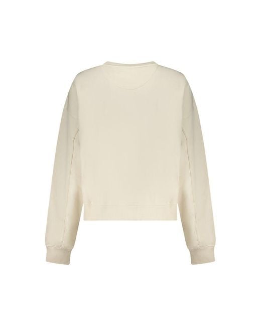 Guess Natural White Cotton Sweatshirt