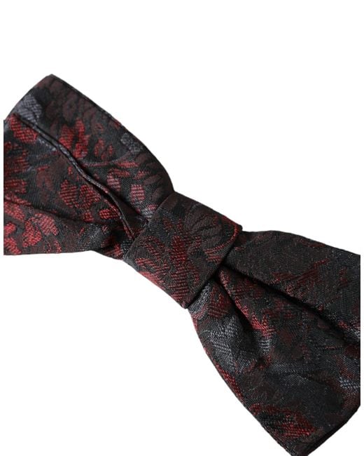 Dolce & Gabbana White Floral Adjustable Neck Bow Tie for men