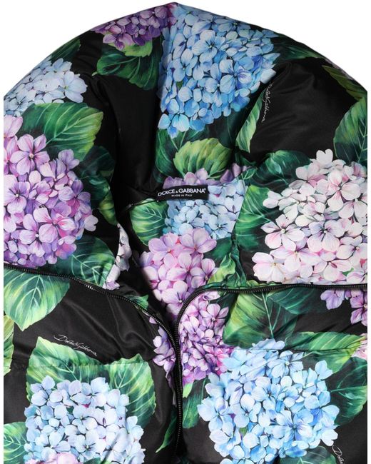 Dolce & Gabbana Green Multicolor Floral Print Puffer Quilted Jacket for men