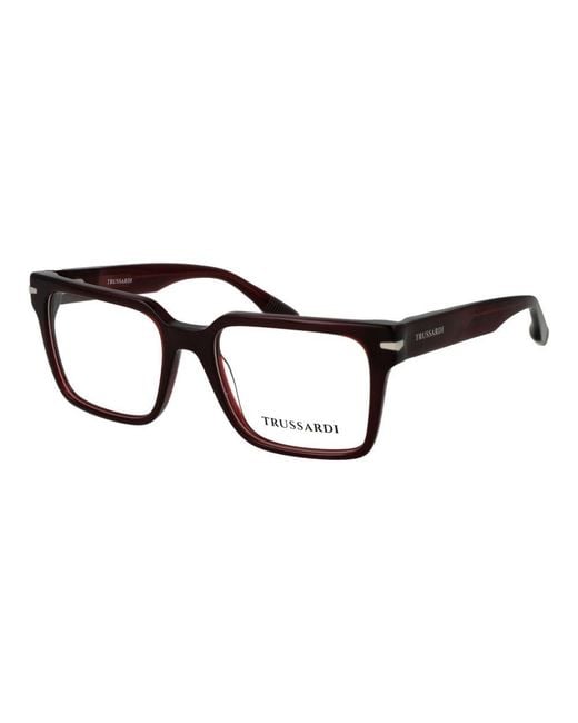 Trussardi Black Burgundy Acetate Glasses (frames) for men