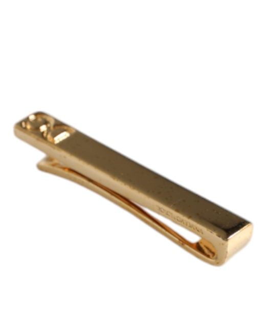 Dolce & Gabbana Brown Tone Brass Crystal Branded Accessory Tie Clip Bar for men