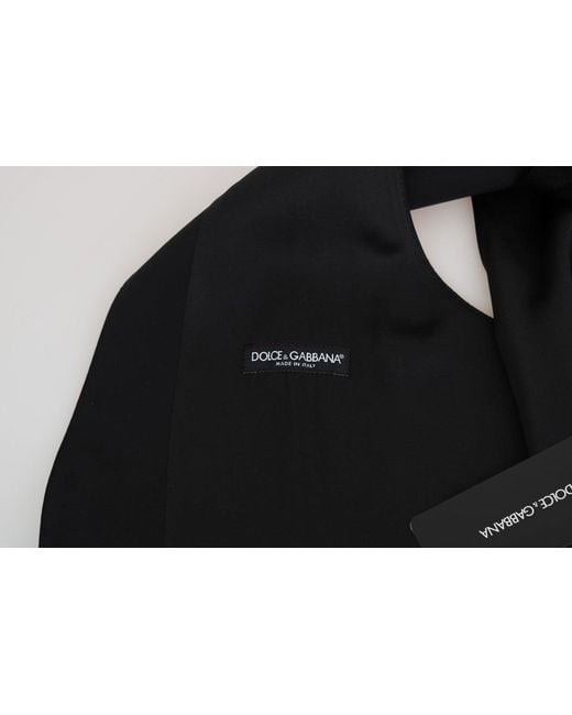 Dolce & Gabbana Dolce Gabbana Black Wool Silk Vest for men