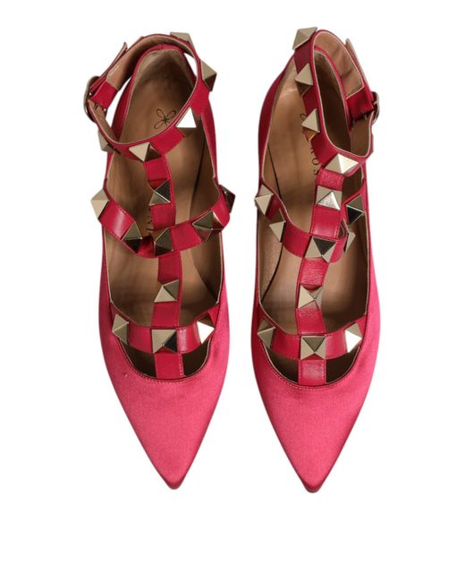PROSPERINE® Red Gold Studded Pointed Toe Ballet Flats Shoes for men