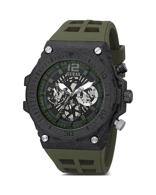Guess Black Green Synthetic Watch for men
