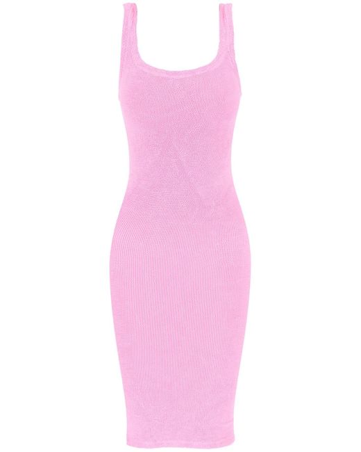 Hunza G Pink Tank Midi Dress