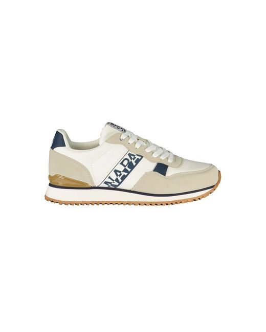 Napapijri Metallic White Polyester Men's Sneaker for men