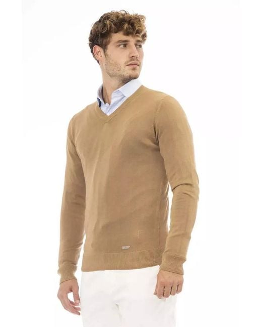 Baldinini Multicolor V-Neck Modal Cashmere Sweater for men