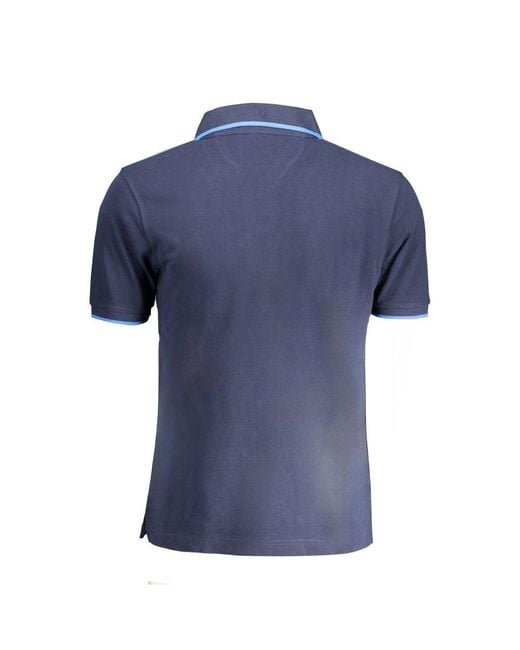 La Martina Blue Cotton Polo Shirt for men