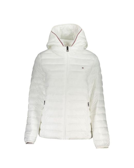 Tommy Hilfiger White Chic Water-Repellent Jacket With Hood