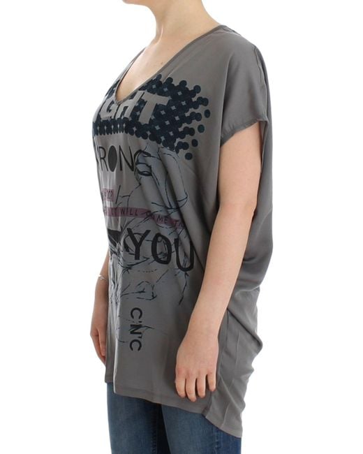 CoSTUME NATIONAL V-neck Long T-shirt Gray Sig12527