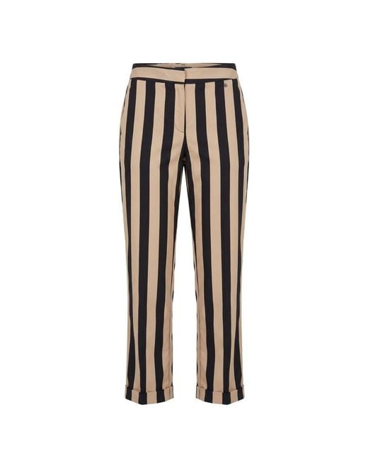 Trussardi Gray Black Viscose Trousers