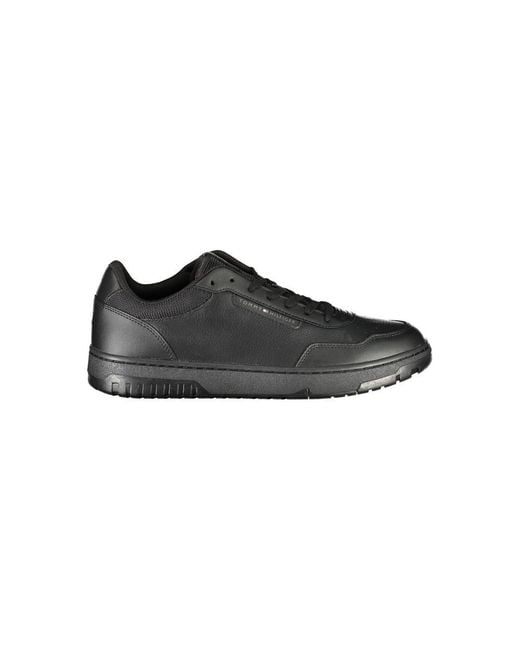 Tommy Hilfiger Black Leather Sneaker for men