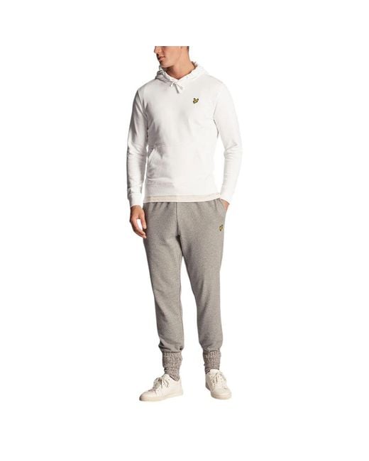 Lyle & Scott Gray White Cotton Hoodie for men