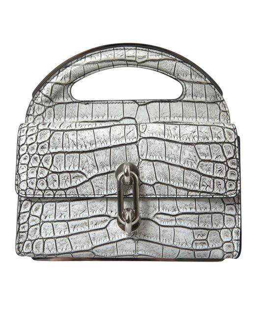 Balenciaga Gray Metallic Alligator Leather Mini Bag