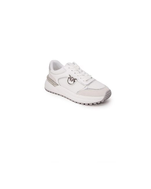 Pinko White Leather Low Top Sneakers