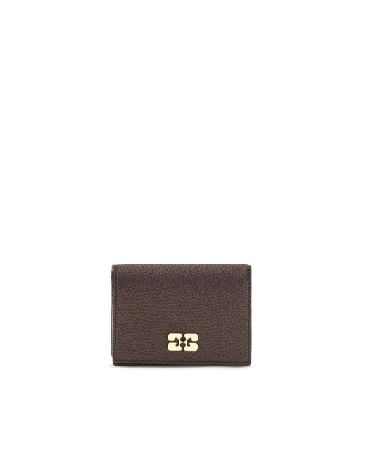Ganni Brown Recycled Polyester Wallet