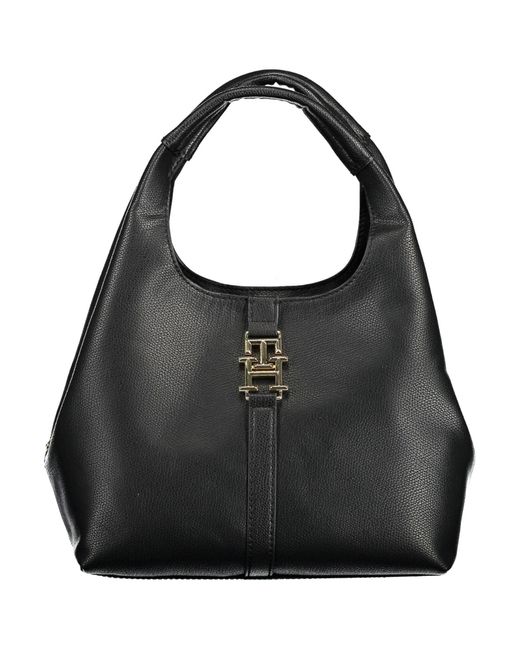 Tommy Hilfiger Black Elegant Shoulder Bag With Contrasting Details