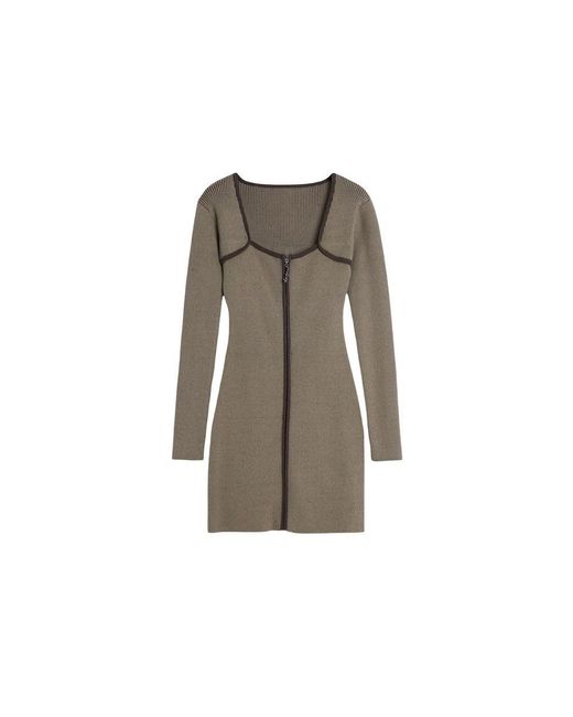 Desigual Gray Viscose Midi Dress