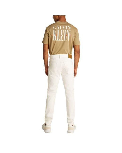 Calvin Klein White Cotton Skinny Jeans for men