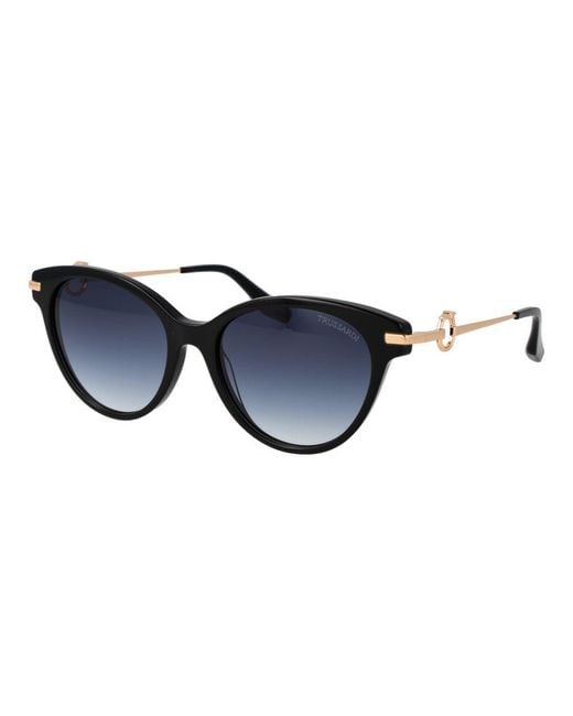 Trussardi Blue Black Acetate Sunglasses
