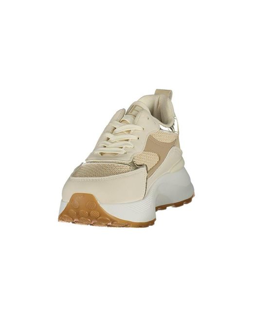 Laura Biagiotti White Beige Polyurethane 's Sneaker