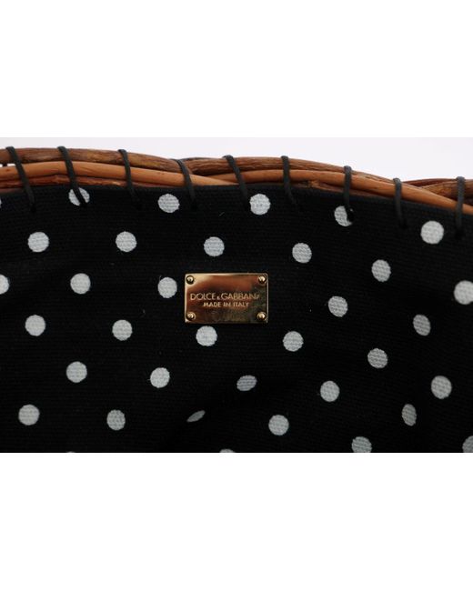 Dolce & Gabbana Black Chic & Straw Snakeskin Bucket Bag