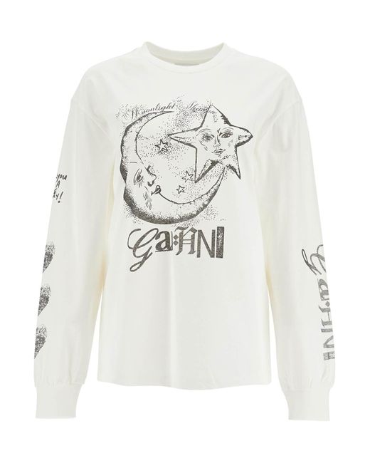 Ganni White Long Sleeve T-Shirt