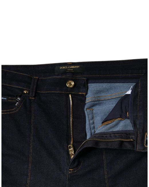 Dolce & Gabbana Blue Cotton Blend Skinny Denim Jeans