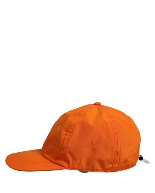 Dolce & Gabbana Red Men Orange Polyester Baseball Cap 6 Panels Hat for men