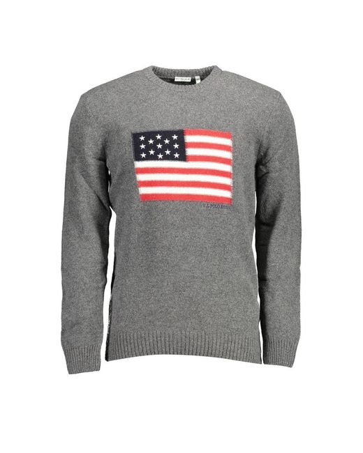 U.S. POLO ASSN. Gray Wool Sweater for men