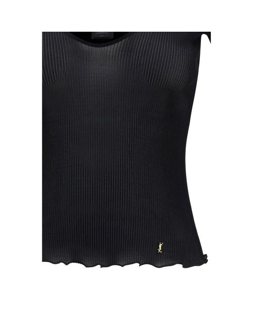 Saint Laurent Black Silk Blouse